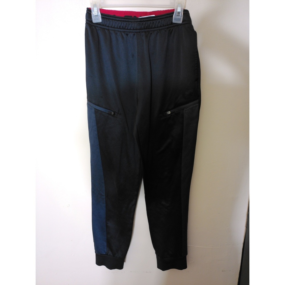 AND1 Joggers Youth Medium Black Navy Blue Red Stripe Athletic Pants Streetwear
